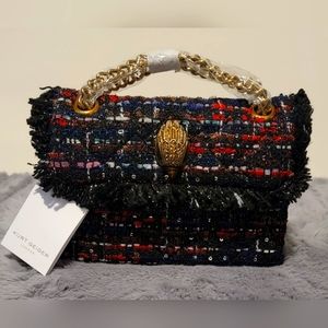 Kurt Geiger London Tweed Mini Kensington Red Multi